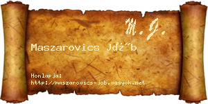 Maszarovics Jób névjegykártya